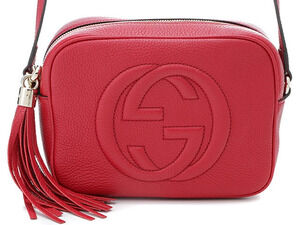 Gucci Soho Disco Bag Shoulder Leather Red